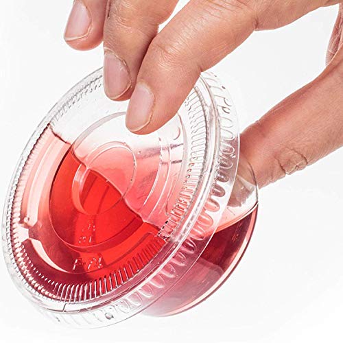 2 oz Eco Friendly Portion Cups with Lids,100 Pcs Biodegradable Jello Shot Cups Condiment Containers,Sauce Containers with Lids