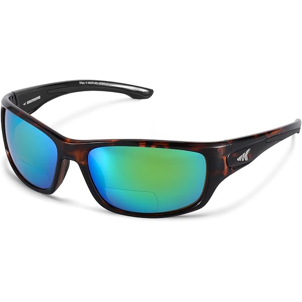 Coyote P-42 Unisex Wrap Bifocal Sunglasses – Polarized, Mirrored, Tortoise Frame 63mm