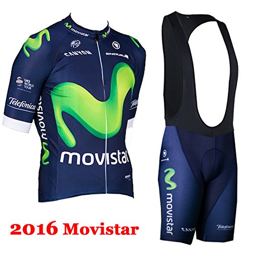 2016 movistar Cycling Jersey Maillot Ciclismo Short Sleeve and