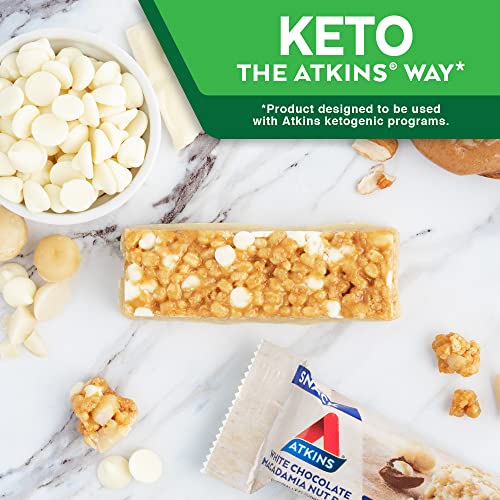 Atkins Snack Bar, White Chocolate Macadamia, Made with Real Almond Butter, Naturally Flavored