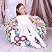 Lukeight Stuffed Animal Storage Bean Bag Chair for Kids, Zipper Storage Bean Bag for Organizing Stuffed Animals, Flower Bean Bag Chair Cover, (No Beans) X-Large