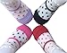 Pro1rise® 4 Pairs Infants Newborn Baby Girls Antislip Skid Mary Jane Dots Print Slipper Socks 0-12 Months