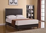 Home Life Brown Leather Platform Bed with Slats Queen - Complete Bed 5 Year Warranty Included