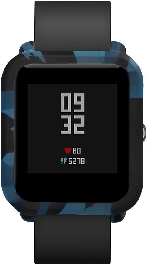 Case Cover for Huami Amazfit Bip Youth Watch, salaheiyodd Camouflage Ultra-Slim Soft TPU Protective Cases for Huami Amazfit Bip Youth Watch All-Around Bumper Cover Screen Protector