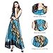 Wantdo Women's Peacock Printed Bohemian Summer Maxi Dress US 16