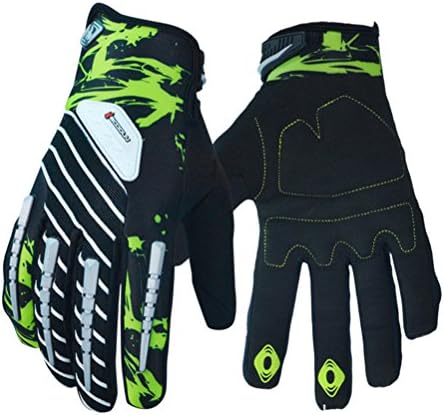 Timeiya Full Finger Gloves for Motorcross,Bicycle Racing Lycra Green