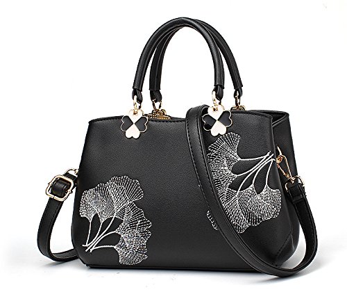 MOCA Womens PU Leather Handbag (Black, M098292JDQ)