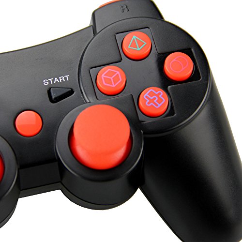 Connyam-Wireless-Controller-for-PS3-Bluetooth-Double-Shock-Sixaxis-Remote-Gamepad-for-Sony-PlayStation-3-PS3-Charging-Cable-and-2-Thumb-Grip-Caps-Included