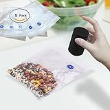 Cordless Mini Vacuum Sealer Machine, USB Rechargeable Vacuum Sealing System Food Storage Saver with 5 Reusable Storge Zipper Bags, Black