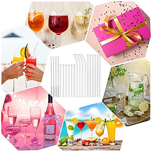 Glasstrohhalme Wiederverwendbar, 16er Set Metall Strohhalme Transparent Trinkhalm Gerade, Gesund, Umweltschonend… – Bild 8