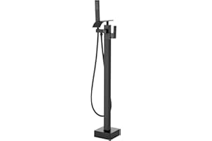VEVOR Freestanding Bathtub Faucet, Floor Mount, Freestanding Tub Filler, Shower Mixer Taps, Two Water Modes, 360° Swivel Spou