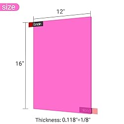 Enoin 2 Pack 12x16 Inches Pink Translucent