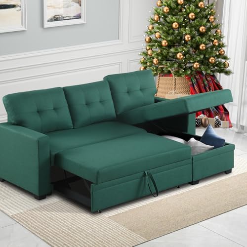 Rovibek 4-in-1 Convertible Modular Couch with Pull Out Bed and Storage ...