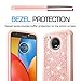 LeYi for Moto E4 Plus Case (USA Version) (Not fit Moto E4) with Tempered Glass Screen Protector [2 Pack], Glitter Bling Girls Women Heavy Duty Phone Case for Motorola Moto E Plus (4th Gen) Rose Gold