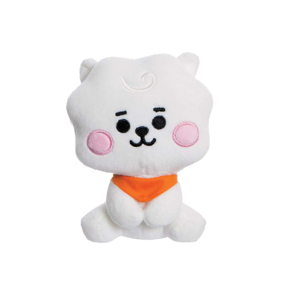 AURORA, 61374, BT21 Official Merchandise, Baby RJ Sitting Doll 5In, Soft Toy, White and Orange