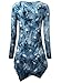 DJT Women's Ruffle Short Sleeve Lace V Neck Chiffon Tops T-Shirt Blouses Blue. M