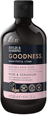 Baylis & Harding Rose Geranium Bath Soak 500ml x3 Vegan Natural Plant-Based view 2