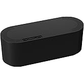 D-Line Cable Management Box, Power Strip Cover, Floor Outlet Hider, Desk Cord Organizer, Hide Extension Leads, 12.75" (L) x 5" (W) x 4.5" (H), for use with Power Strips up to 10.5in (L) - Small, Black