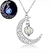 Moon Shape Necklace,Han Shi Women Luxury Pendants Chain Necklace Jewelry Xmas Birthday Gift (Purple, L)