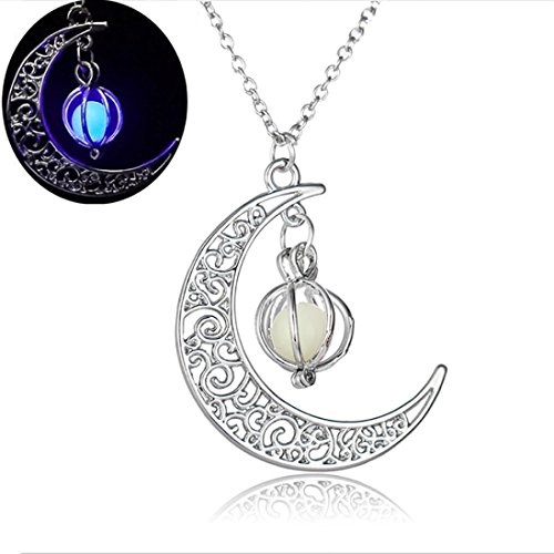Moon Shape Necklace,Han Shi Women Luxury Pendants Chain Necklace Jewelry Xmas Birthday Gift (Purple, L)