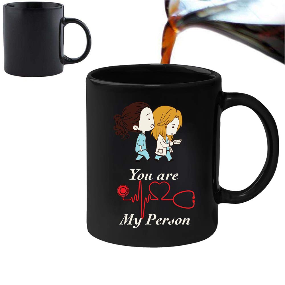 Acen Merchandise are My Person - Novelty 11oz Magic Heat Changing Mug & Gift Box Set Tea Coffee Office Work Home MUG1418 Black/White
