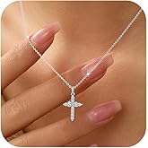 Cross Necklace for Women,14K Gold Plated Infinity Love Cross Pendant Necklace 925 Sterling Silver Eternal Faith Chain Valentines Day Baptism Religious for Mother Daughter Chain Faith Jewelry Gift