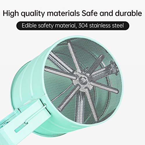 Flour Sifter, Operated Flour Sifter, Handheld Sieve Flour Strainer, Fine Kitchen Cooking, Sieve Tools for Cooking/Pastry Baking Kitchen Utensil（Blue）