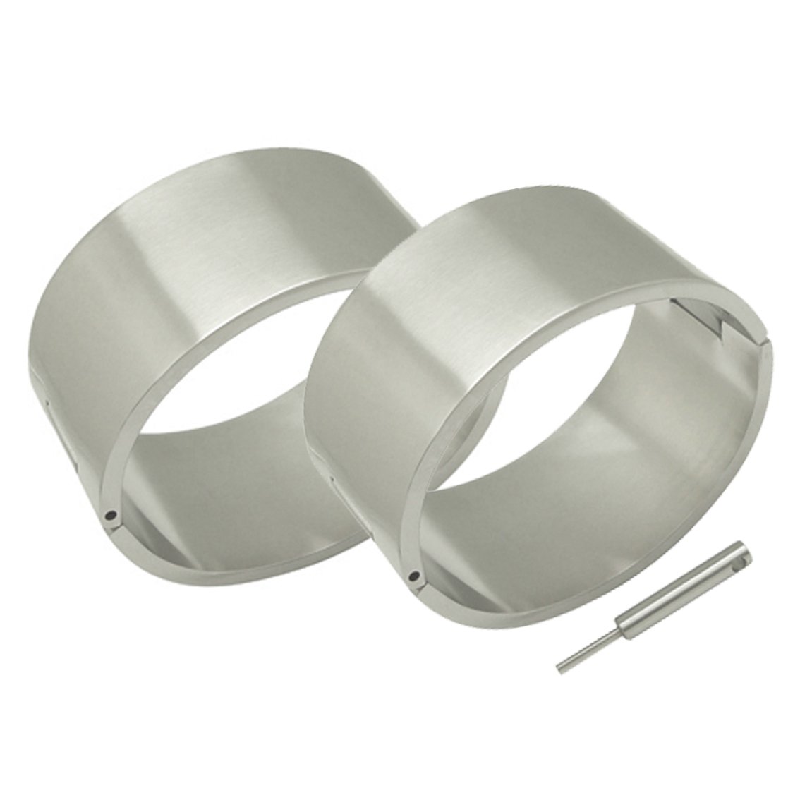 Buy Brushed Stainless Steel Lockable Wrist & Ankle Cuffs Fetish wear