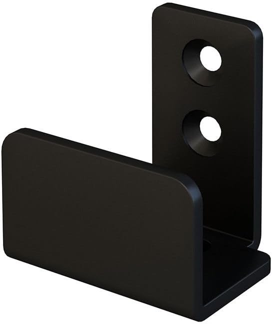 JUBEST Flat Black Floor Guide Wall Mount Sliding Barn Door Hardware Up to 1-3/8
