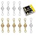 Aiskaer 10 Pcs Gold Color and Silver Color Rhinestone Ball Style Magnetic Lobster Clasps for Jewelry Necklace Bracelet primary