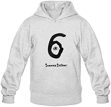 WYBU Men's Drake Summer Sixteen Long Sleeve Hoodies Size M Ash,100% Cotton