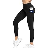 AGSWQ Capri Leggings for Women with Pockets High Waisted Gym Yoga Pants Running Tights