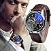 Bestpriceam Men's Luxury Fashion Blue Ray Glass Analog Quartz Brown Watch