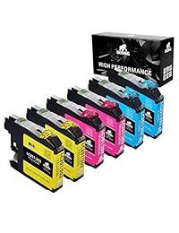 Cartucho de tinta compatible de Ikong de repuesto para Brother LC203 XL, Paquete de 6 (2 cian, 2 magenta, 2 amarillo)