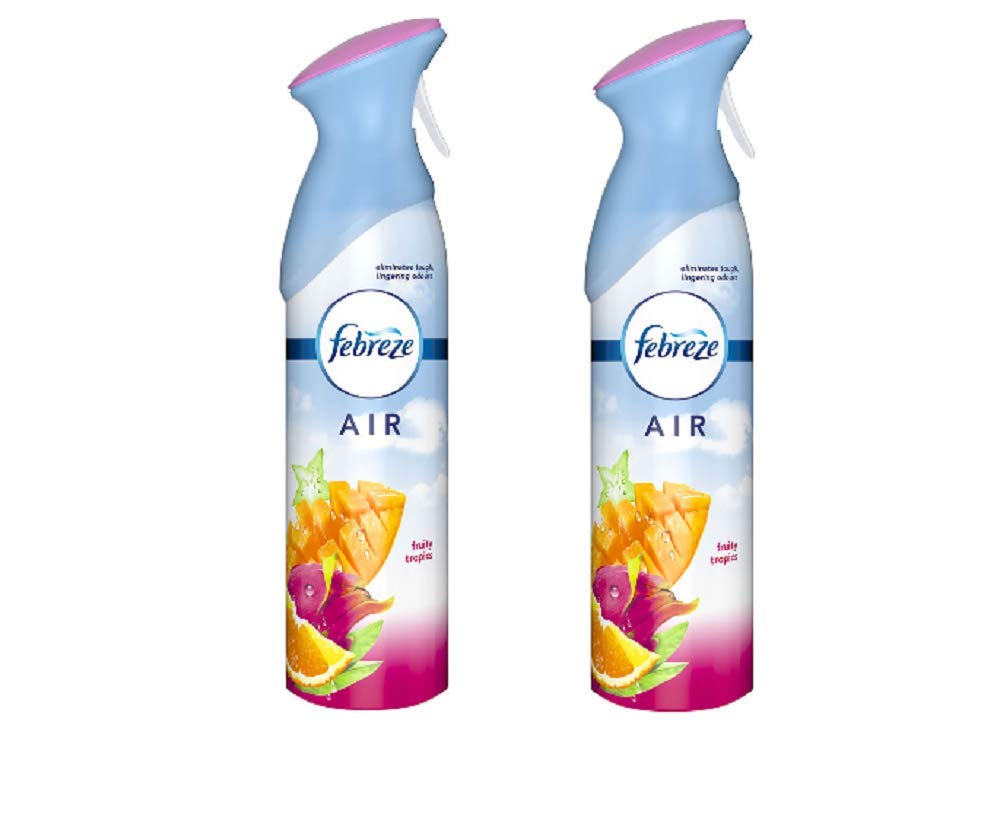 Febreze Air Effects Air Freshener Odor Eliminating Can Spray 300ml (Fruity Tropics) Pack of 2 - International