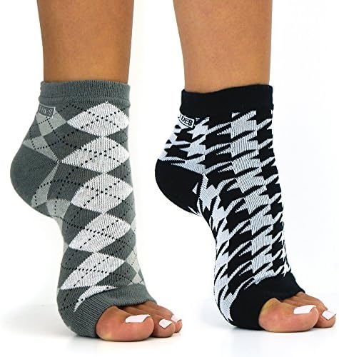 Freetoes Toeless Socks-2 Pairs 1-Argyle, 1 Houndstooth …