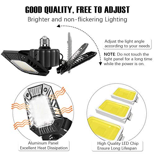 4 LED+Garage+Ceiling+Light+Deformable