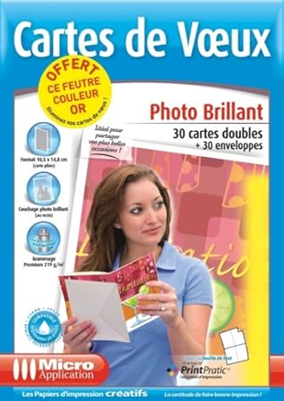 cartes de voeux qualite photo avec enveloppes