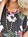 Nlife Women Short Sleeve Cold Shoulder Floral Printed Blouse Casual Tops T Shirt