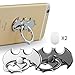 Cell Phone Ring Stand Holder Batman Shape Zinc Alloy Universal 360°Rotation Finger Loop Grip [Washable/Removable] for iPhone, Smartphones and Tablet - 2 Pack (Black&Silver)