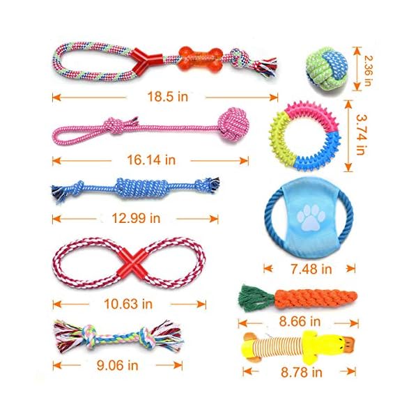 WeFine-Puppy-Dog-Chew-Toys-Teething-Training10pcs-Dog-Rope-Toys-100-Natural-Cotton-Rope-for-Small-and-Medium-Dog WeFine Puppy Dog Chew Toys Teething Training, 10pcs Dog Rope Toys 100% Natural Cotton Rope for Small and Medium Dog