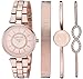 Anne Klein Women's AK/3286LPST Swarovski Crystal Accented Blush Pink and Rose Gold-Tone Watch and Bracelet Set