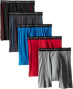 Image of Hanes Men's 5-Pack Sports-Inspired Boxer Brief, Assorted, Medium