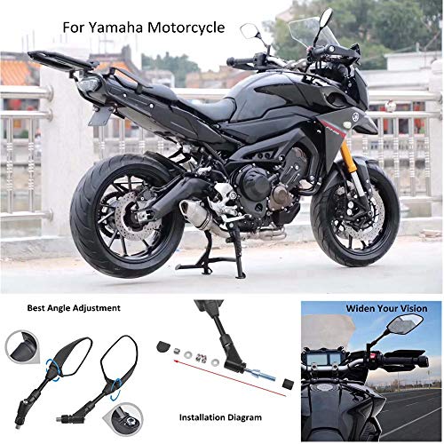 Universal 8MM 10MM Reverse Side Mirrors Motorcycle Mirrors for Yamaha Kawasaki Suzuki KTM BMW Ducati Aprilia Moto Guzzi MV Agusta Triumph Buell GY6 Scooter Dirt Street Bike Cruiser Victory Honda ATV - Thumbnail 2