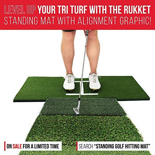 image for Rukket Sports Rukket Tri-Turf Golf Hitting Mat Attack | Portable Drivi