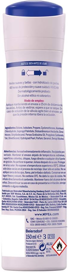 NIVEA Pearl & Beauty Anti-Perspirant Deodorant (150ml), 48hr Deodorant for Women, Anti-Perspirant Spray for Women, with A Gentle Fragrance & Pearl Extracts - Image 3
