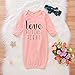 Baby Girl Love at First Sight Sleeping Gown,Swaddle Sack Coming Home Outfit Sleepwear Romper Sleeping Bags Pink