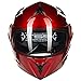 ILM Motorcycle Helmets Modular Dual Visor Flip-up Full Face Street Bike Racing Helmet DOT 5 Colors Model 808 (L, Red)