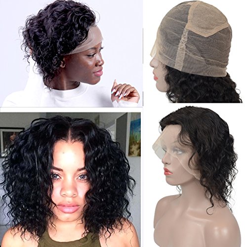 [LIMITED TIME SALE]Human Hair Pre Plucked Full Lace Wigs with Baby Hair for Black Women, Brazilian Virgin Hair 130% Density Body Wavy Wigs Natural Color 12inch (#1B) by Veer