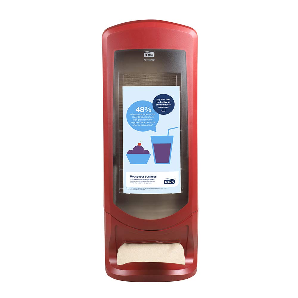 TorkXpressnap® Stand Napkin Dispenser Red N4, Signature Range, 24.5" x 9.25" x 9.25", 6336000